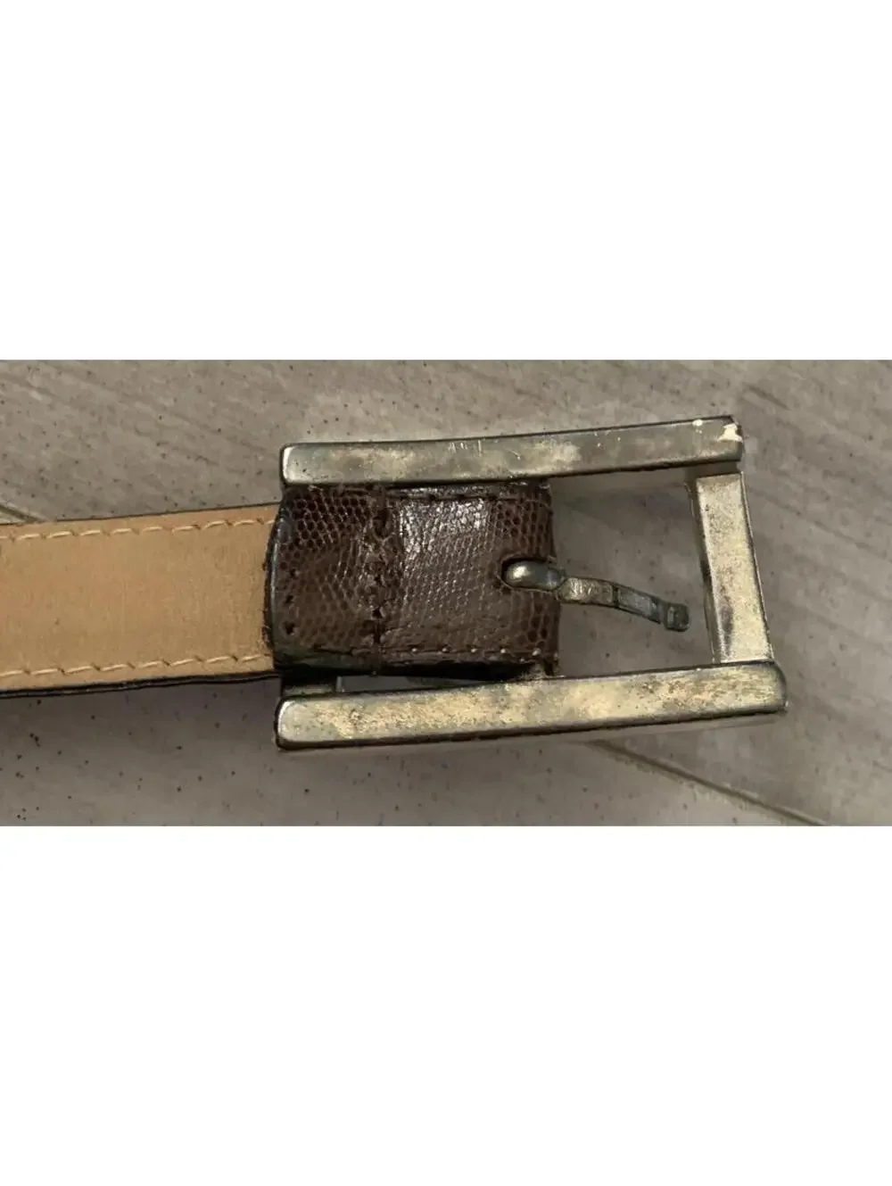 Ladies J Crew Genuine Lizard Brown Belt Vintage Made In Spain Size 32 - Picture 7 of 10